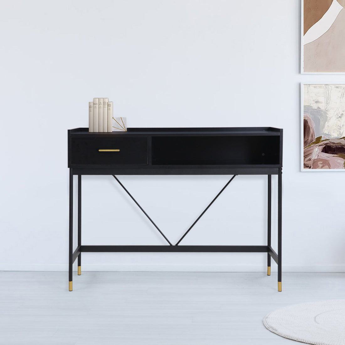 Alcona Console Table In Matte Black