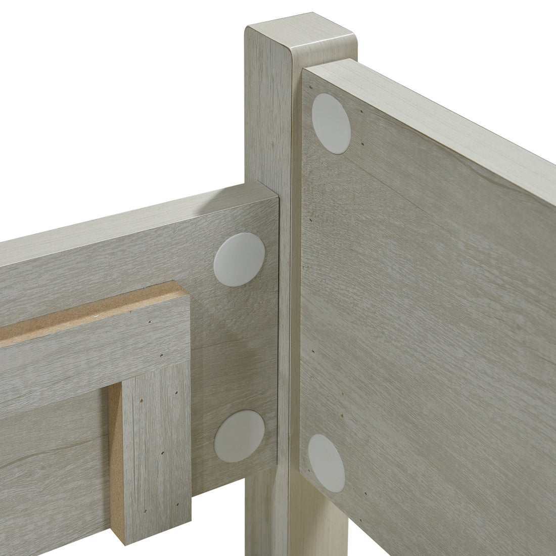 3 Piece Bedroom Queen Suite White Ash - Bed, Bedside Table