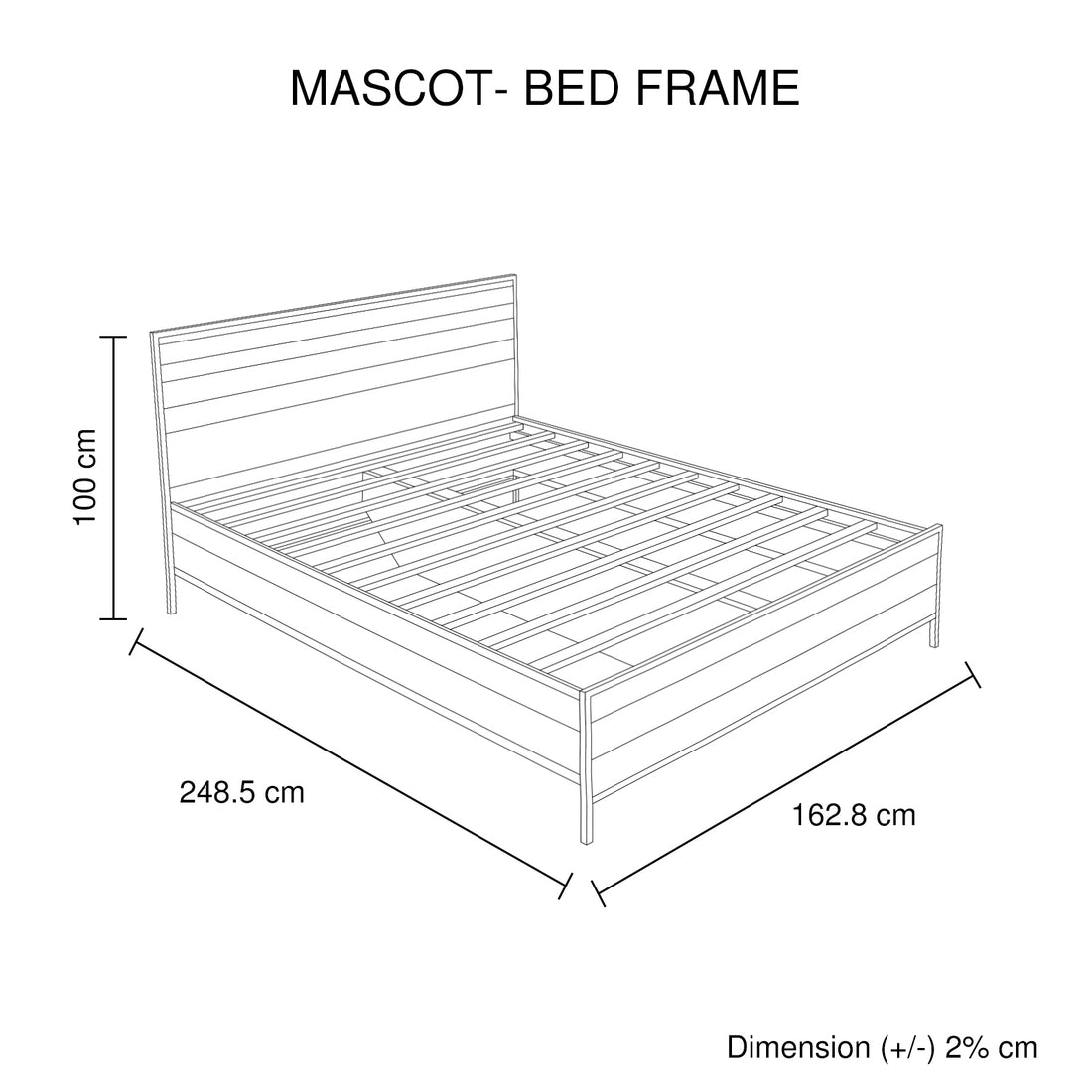 4 Piece Bedroom Queen Suite Light Oak with Metal Legs - Bed, Bedside Table & Tallboy