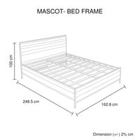 4 Piece Bedroom Queen Suite Light Oak with Metal Legs - Bed, Bedside Table & Tallboy