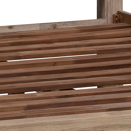 Oak Bed Frame in Solid Acacia Wood with Medium High Headboard - King Single