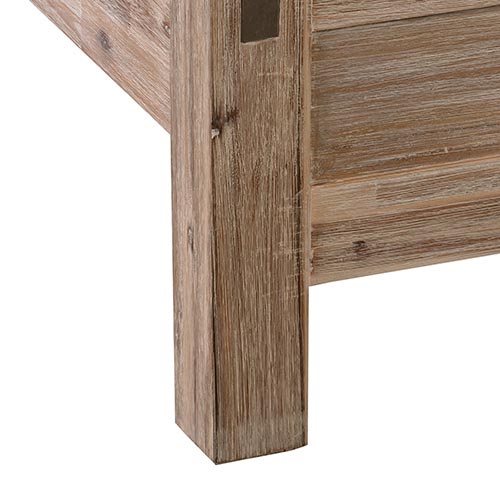 Oak Bed Frame in Solid Acacia Wood with Medium High Headboard - King Single