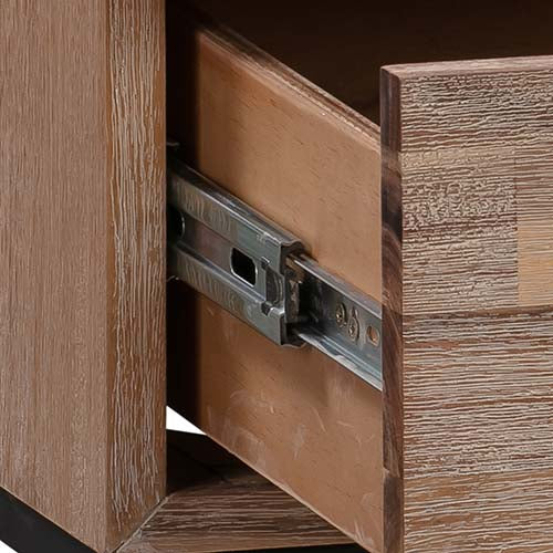 Wood Veneered Bedside Table with 2 drawers Side Table