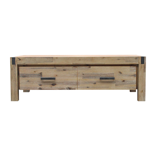 Coffee Table Solid Oak Acacia Wood & Veneer 1 Drawers