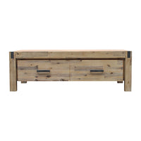 Coffee Table Solid Oak Acacia Wood & Veneer 1 Drawers