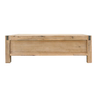 Coffee Table Solid Oak Acacia Wood & Veneer 1 Drawers