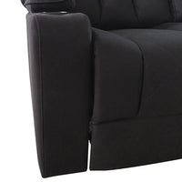 3 Seater Fabric Lounge Set Electric Recliner with LED Features - Black