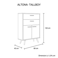 Rustic Tallboy With 4 Drawers Acacia Wood