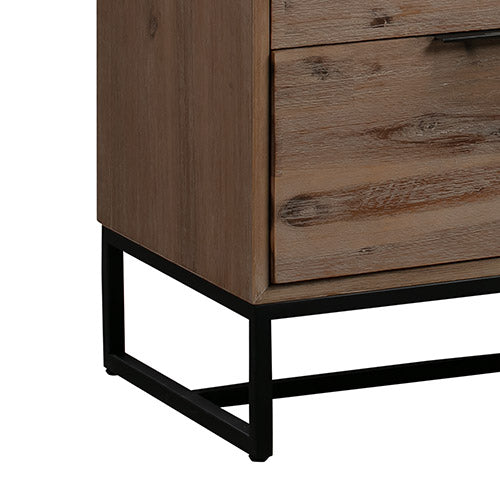 Dark Wood Tallboy with 4 Storage Drawers