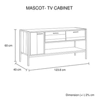Entertainment Unit with 2 Storage Drawers - Rustic Wood