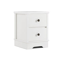 White Coastal Style Bedside Table