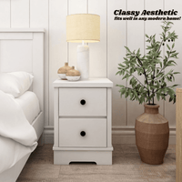 White Coastal Style Bedside Table
