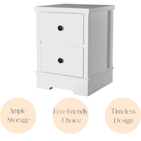 White Coastal Style Bedside Table