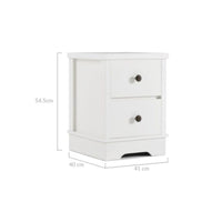 White Coastal Style Bedside Table