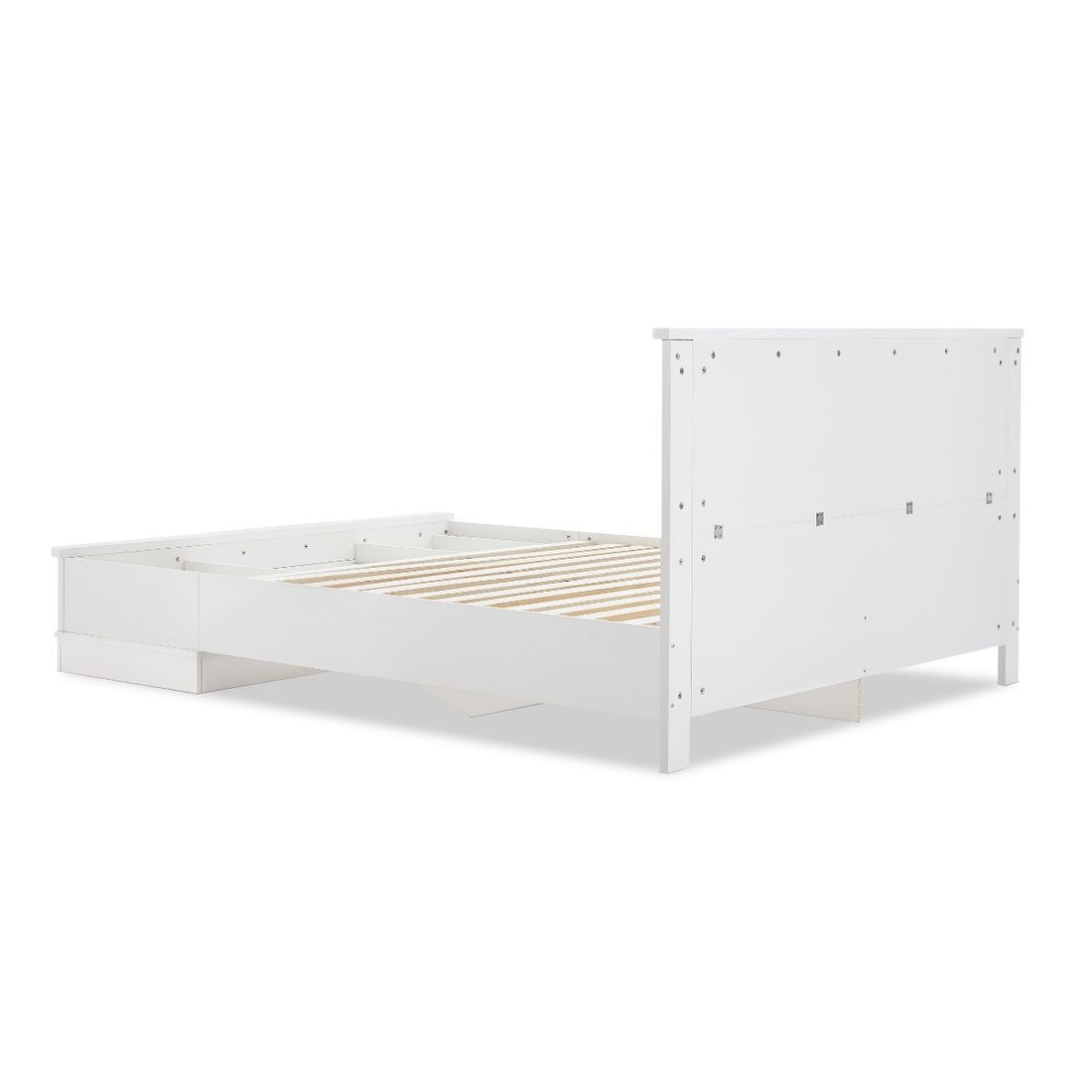 White Coastal Lifestyle Bedframe with Storage Drawers - Double