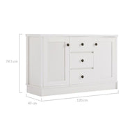 White Coastal Style Sideboard Buffet Unit