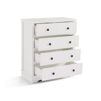 White Coastal Style Chest of Drawers Tallboy