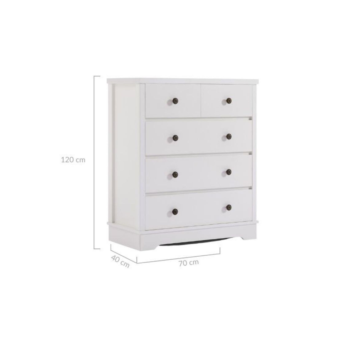 White Coastal Style Chest of Drawers Tallboy