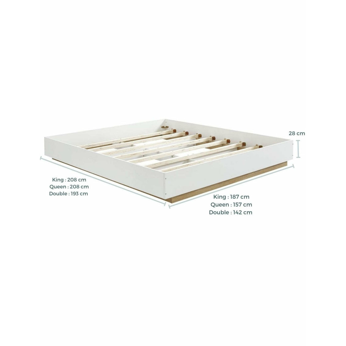 White Oak Industrial Contemporary Bed Base