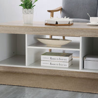 Coastal White & Wooden Coffee Table