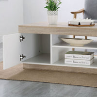 Coastal White & Wooden Coffee Table