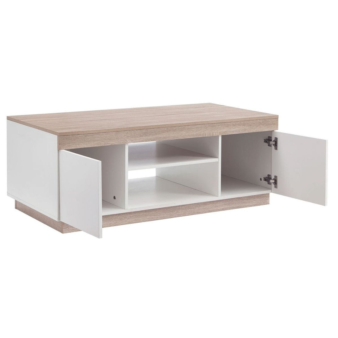 Coastal White & Wooden Coffee Table