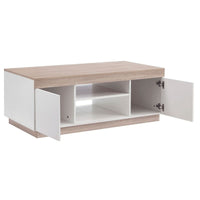 Coastal White & Wooden Coffee Table