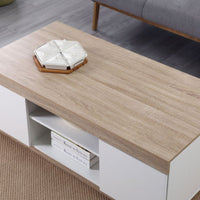Coastal White & Wooden Coffee Table