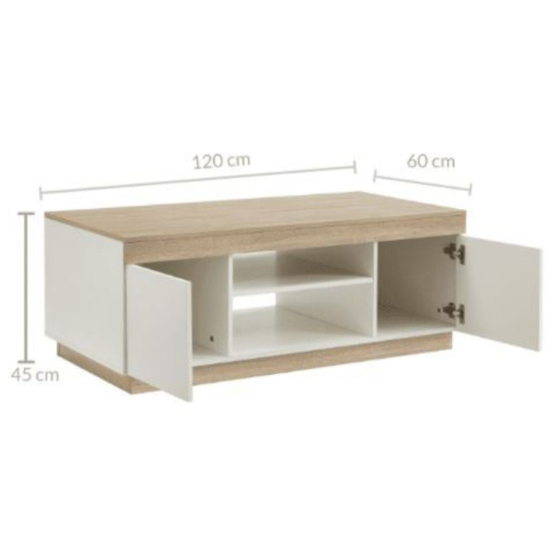 Coastal White & Wooden Coffee Table