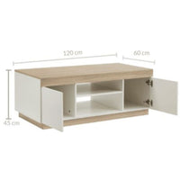Coastal White & Wooden Coffee Table