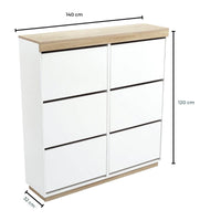 Coastal White & Oak Large Shoe Cabinet