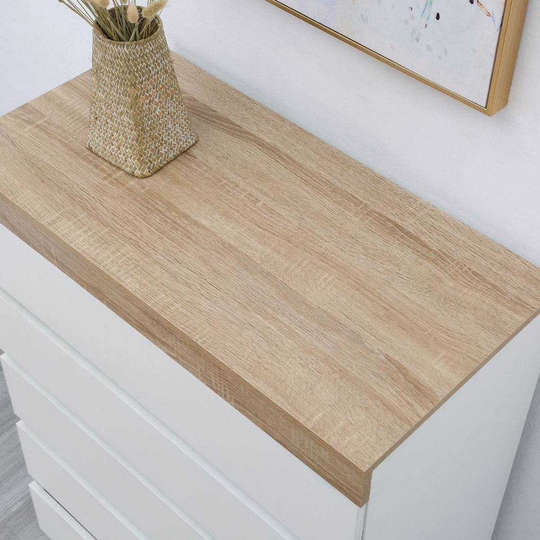 Coastal White Wooden Chest of 5 Drawers Tallboy