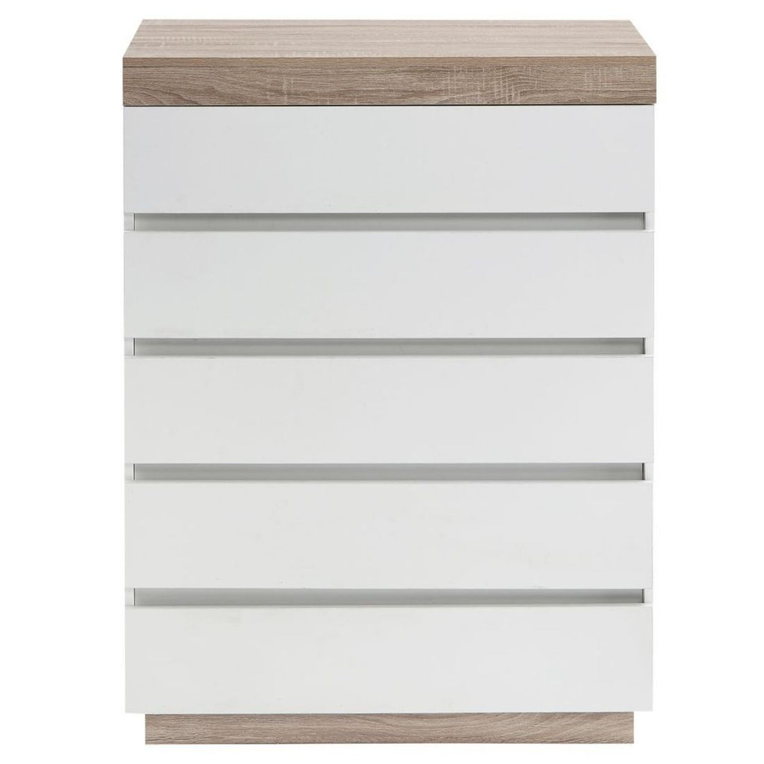 Coastal White Wooden Chest of 5 Drawers Tallboy