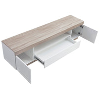 Coastal White & Wooden Entertainment Unit - 180cm