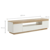 Coastal White & Wooden Entertainment Unit - 180cm