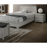 White Oak Bedside Table with 2 Drawers