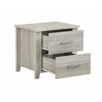 White Oak Bedside Table with 2 Drawers