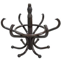 Brown Coat Rack with Stand - 12 Hook Walnut Wood