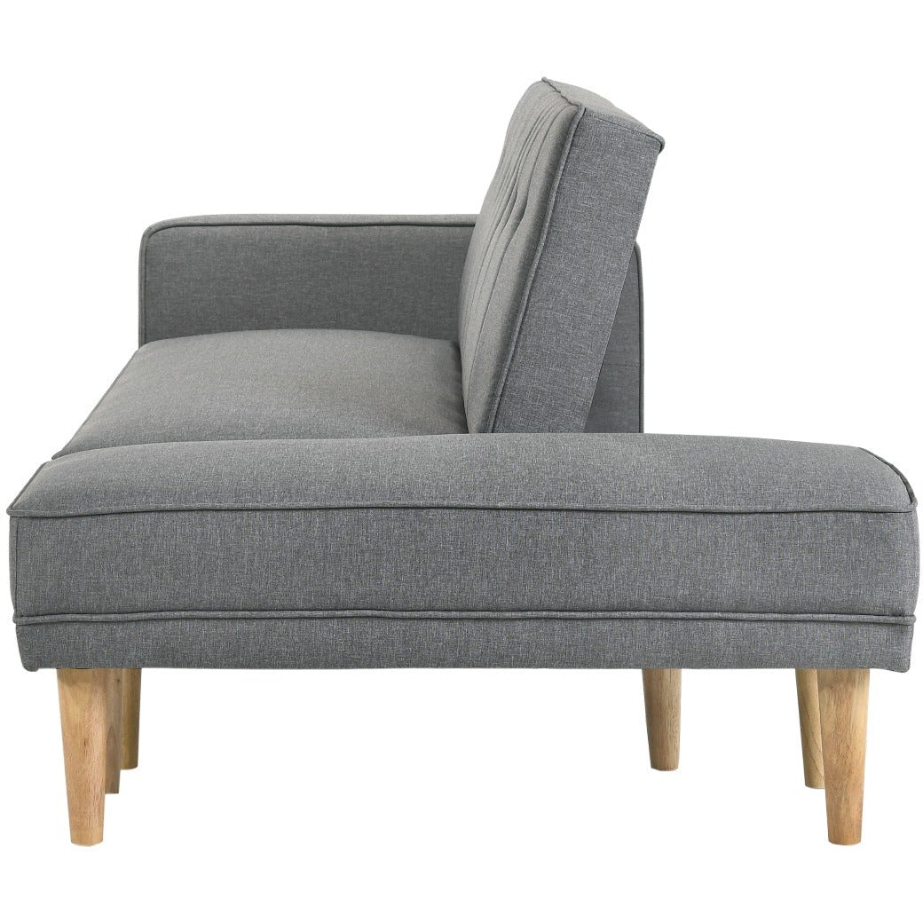 3 Seater Fabric Sofa Bed with Ottoman - Light Grey