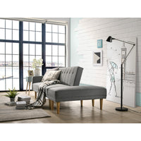 3 Seater Fabric Sofa Bed with Ottoman - Light Grey