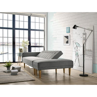 3 Seater Fabric Sofa Bed with Ottoman - Light Grey