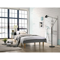 3 Seater Fabric Sofa Bed with Ottoman - Light Grey