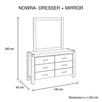4 Piece Bedroom King Single Suite in Solid Wood Veneered Oak Acacia - Bed, Bedside Table & Dresser