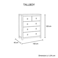 4 Piece Bedroom King Suite with Solid Acacia Wood Veneered Ash - Bed, Bedside Table & Tallboy