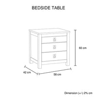 4 Piece Bedroom King Suite with Solid Acacia Wood Veneered Ash - Bed, Bedside Table & Tallboy