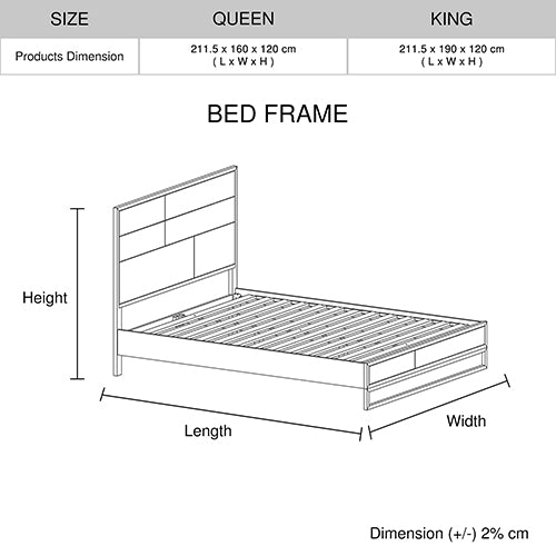 4 Piece Bedroom Queen Suite Dark Wood Veneered - Bed, 2 Bedside Tables & Tallboy