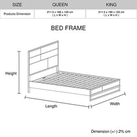 4 Piece Bedroom Queen Suite Dark Wood Veneered - Bed, 2 Bedside Tables & Tallboy