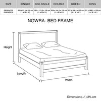4 Piece Bedroom King Single Suite in Solid Wood Veneered Oak Acacia - Bed, Bedside Table & Dresser