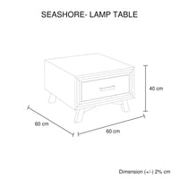 Lamp Table with 1 Storage Drawer and Solid Wooden Frame