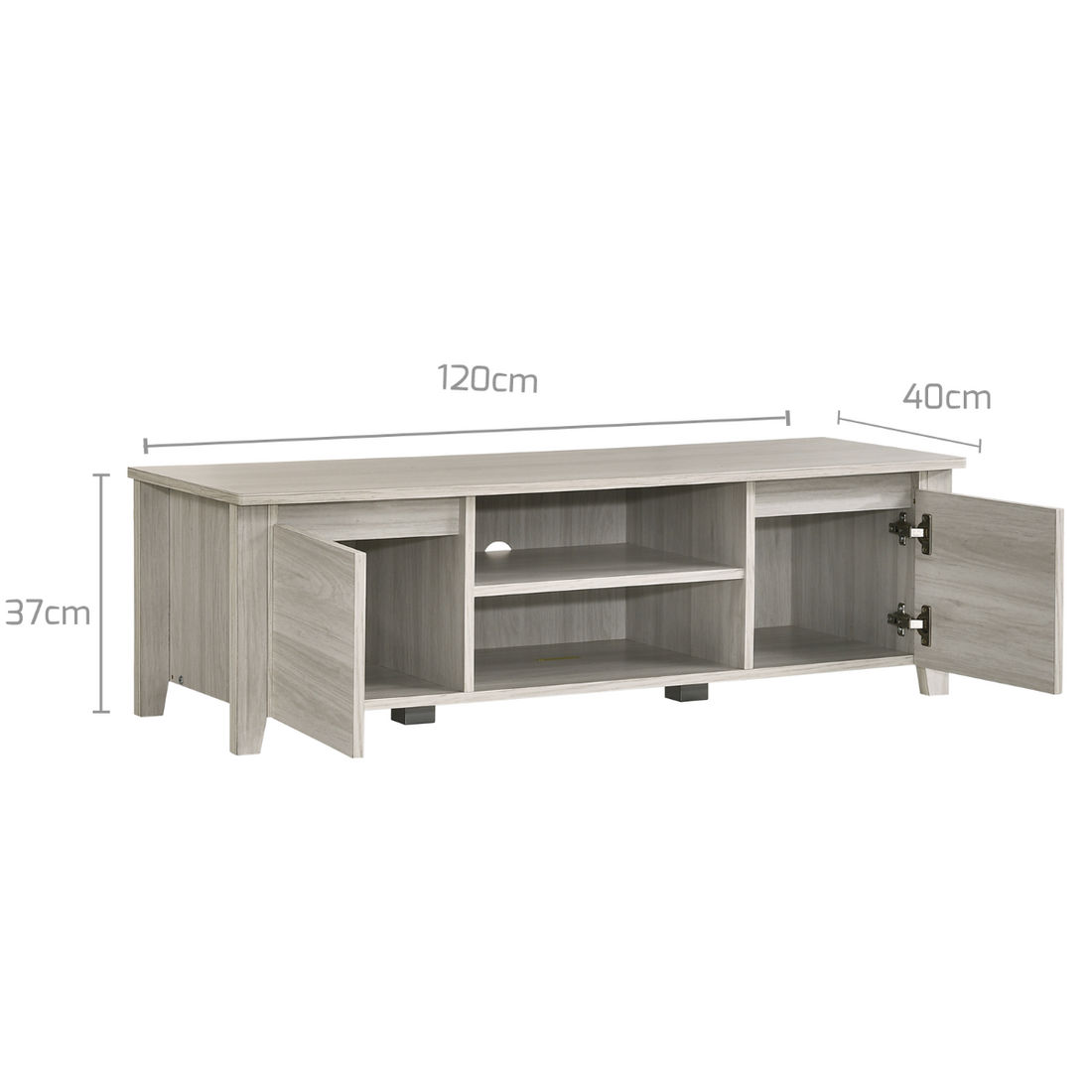 Entertainment Unit In White Wood - 120cm